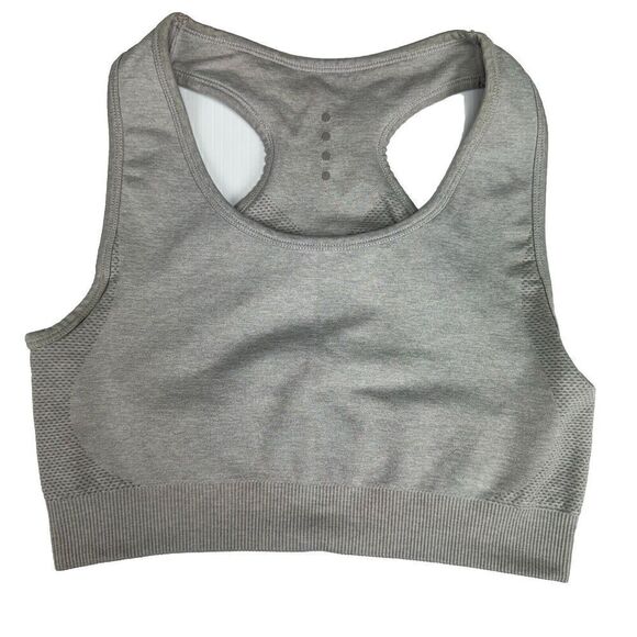 Kora Sports Bra Gray Medium Racerback Seamless Athleisure Performance Workout - Picture 1 of 6